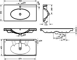 Бриклаер Тумба с раковиной Чили 90 цемент – фотография-8