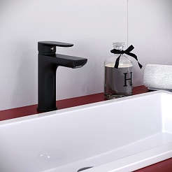 Aringa Смеситель для раковины Рейн AR02009BL черный – фотография-3