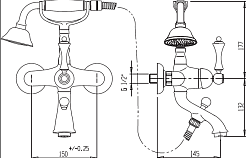 Cezares Смеситель ATLANTIS-NOSTALGIA-VD-01 для ванны с душем – фотография-2