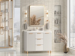 Brevita Мебель для ванной Risacca Crema 100 серая – фотография-2