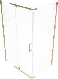 Triton Душевой уголок Терра-Голд 120x90 стекло прозрачное профиль золото – фотография-2