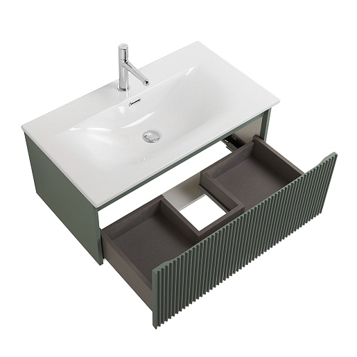 BelBagno Тумба с раковиной Uno 80 с 1 ящиком подвесная Еловый матовый с раковиной BB-8099-3-80 – фотография-8