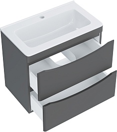 Vivon Тумба с раковиной Ostin 60 подвесная серая матовая – фотография-7