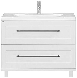 Misty Тумба с раковиной Марта 100 напольная белая – фотография-1