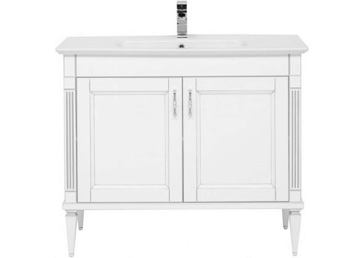 Aquanet Тумба с раковиной Селена 105 (2 дверцы), белая/патина серебро – фотография-6