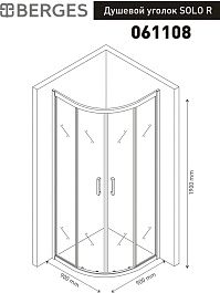 BERGES Wasserhaus Душевой уголок Solo R 90x90 061108 – фотография-3