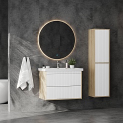 Onika Мебель для ванной Дайлер 80 подвесная белая/дуб сонома – фотография-3