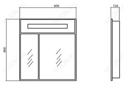 Аква Родос Зеркальный шкаф "Ника 60" – фотография-3