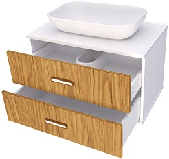 Brevita Тумба с раковиной Alskar 80 белая – фотография-3