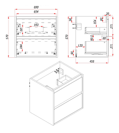 Зов Тумба с раковиной Парма 70 подвесная аттик – фотография-7