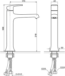 Excellent Смеситель Athena высокий для раковины – фотография-5