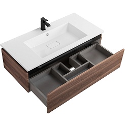 Cezares Тумба с раковиной Slider 100 подвесная дымчатый орех – фотография-4