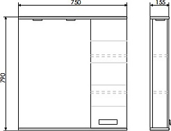 Comforty Зеркальный шкаф Модена 75 R белый матовый – фотография-6