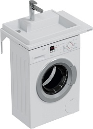 СанТа Мебель для ванной под стиральную машину Луна 75 L белая – фотография-8