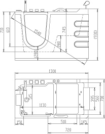 ABBER Акриловая ванна AB9000 B 130x70 L – фотография-7