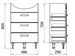 Merkana Мебель для ванной комнаты Квинта 50 напольная – фотография-5