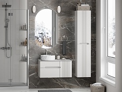 Brevita Тумба с раковиной Pallisandro 80 L подвесная серая матовая – фотография-11