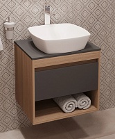 Teymi Тумба с раковиной Ritta 55 дуб эврика/графит матовый подвесная T60523 раковина T50701