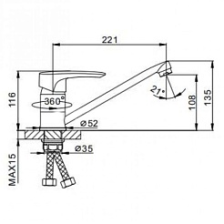 Frap Смеситель для кухни H701 F49701-B хром – фотография-3