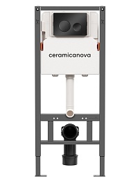 Ceramicanova Система инсталляции для унитазов Balance CN121001MB с кнопкой смыва Circle чёрный матовый – фотография-1