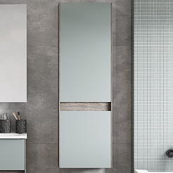 Акватон Шкаф пенал Форест 40 подвесной дуб рошелье/сумеречный голубой – фотография-3