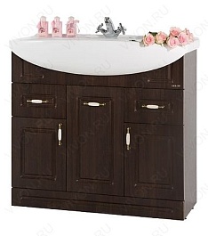 Водолей Мебель для ванной Капри 90 венге с б/к – фотография-3