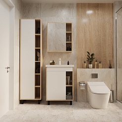 Mixline Тумба под раковину Милтон 60 дуб сонома/белый – фотография-4