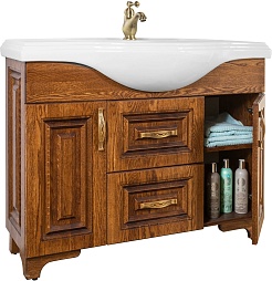 Водолей Тумба с раковиной Дубэлла 105 орех – фотография-2