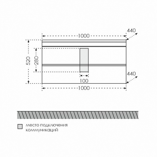 СанТа Тумба с раковиной Марс 100 подвесная, Elen 100 – фотография-3