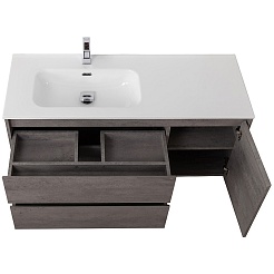 BelBagno Тумба под раковину Kraft 100 L подвесная Cemento Grigio – фотография-6