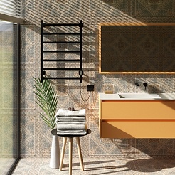 Aringa Полотенцесушитель электрический Порто 80x50 AR03012BL черный – фотография-4