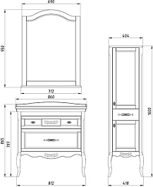 ASB-Woodline Зеркало для ванной Модерн 85 антикварный орех – фотография-5