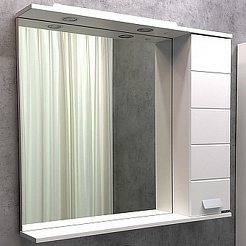 Comforty Зеркальный шкаф Модена 90 R белый матовый – фотография-1