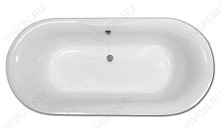 Фэма Ванна из литьевого мрамора Феррара (ножки белые, слив-перелив хром) – фотография-7