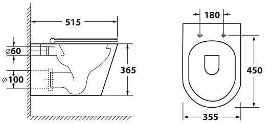 Owl 1975 Унитаз безободковый Vind Ruta-H с сиденьем DP микролифт – фотография-6