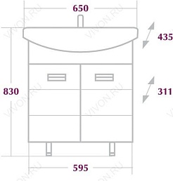 Onika Тумба с раковиной Балтика 65.10 – фотография-3