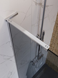 BelBagno Душевая перегородка Uno UNO-L-1-TB-80-GR-Cr 80x200 профиль хром стекло серое тонированное – фотография-4