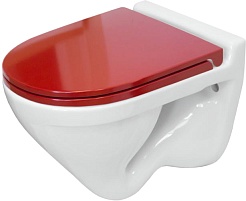 Sanita Luxe Унитаз подвесной Attica DM Color Red с микролифтом – фотография-1