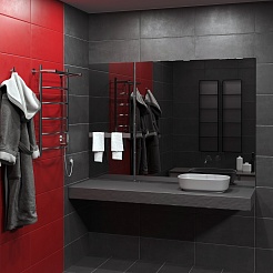 Aringa Полотенцесушитель электрический Берген 80x50 AR03006CH с полкой хром – фотография-3