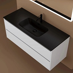 Sancos Тумба с раковиной Libra 120-1 белый глянец раковина Element 121 CN7006MB – фотография-2