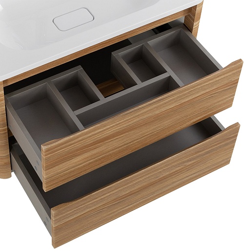 Cezares Тумба с раковиной без отверстия под смеситель Relax 80 подвесная дуб карамельный – фотография-6