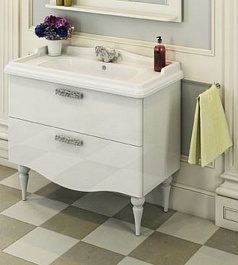 Comforty Тумба с раковиной Монако 100 1 белая – фотография-2