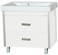 Misty Тумба для умывальника Джулия QVATRO 90 белая White – фотография-1