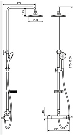 Excellent Душевая система RAIN CLEAR SLIM с термостатом без излива – фотография-3