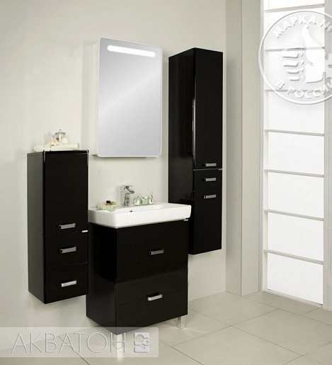 Акватон Тумба с раковиной Америна 70 Н черная – фотография-2