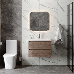 Teymi Тумба с раковиной Laina 70 подвесная дуб темный – фотография-14