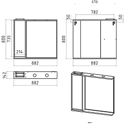 Brevita Зеркальный шкаф Balaton 90 L белый – фотография-6