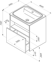 Am.Pm Тумба с раковиной Func 60 подвесная белая глянцевая – фотография-12