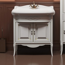 Opadiris Тумба под раковину Лоренцо 80 белый с патиной – фотография-1