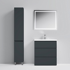 Am.Pm Мебель для ванной Gem S 75 графит матовый, напольная, с 3 ящиками – фотография-2